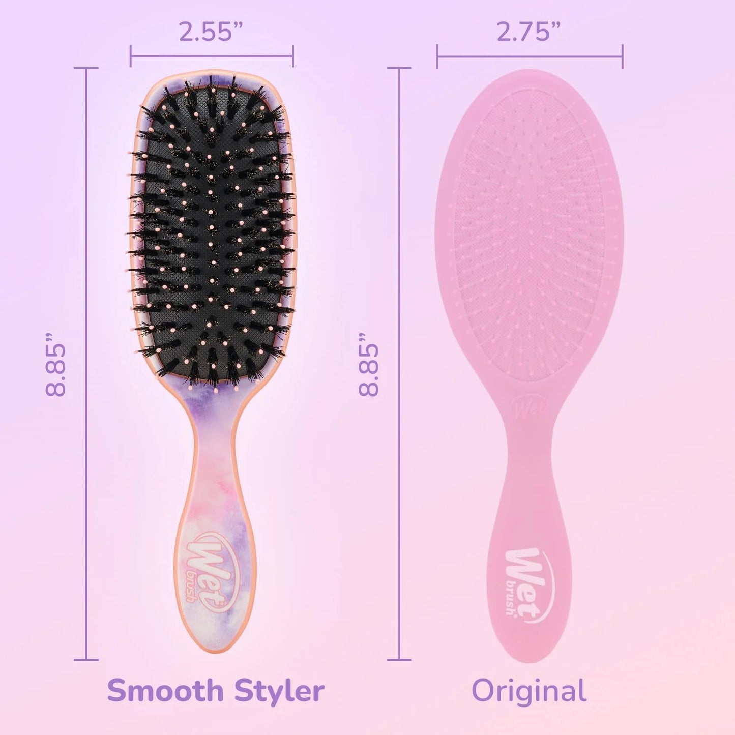 Wet Brush Shine Enhancer Hair Brush, Pink - Exclusive Ultra-soft IntelliFlex Bristles - Natural Boar Bristles Leave Hair Shiny And Smooth For All - For Women, Men, Wet And Dry Hair
