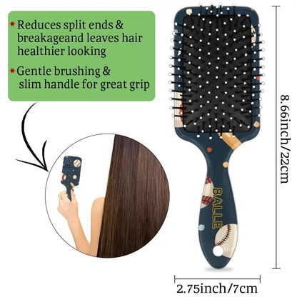 Personalized Cool-Rocket Detangler-Hair-Brush for Kids-Boys,Glides Through Tangles Comb,Custom Name Hair Brushes for All Hair Types Wet/Dry/Curly/Thick Hair,Dark Blue