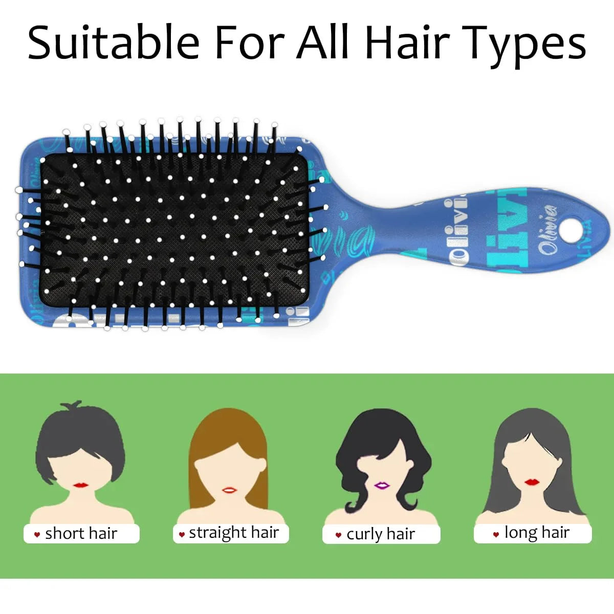 Personalized Name Hair Brush Detangler Brush Gifts for Women Man Custom Detangler-Hair-Brush Kids-Toddler-Girls for Travel All Hair Types