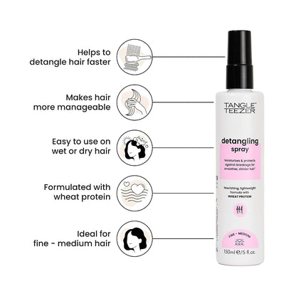 Tangle Teezer Detangling Spray for Fine & Medium Hair - Moisturises, Nourishes, Strengthens - Made with Wheat Protein - Vegan & Cruelty Free Gentle & Quick Detangling