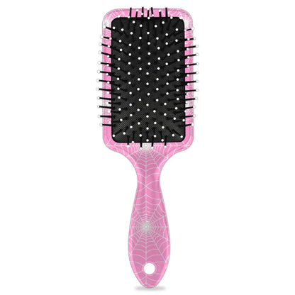 Personalized-Kids-Hair-Brush for Boy Girls Custom Gift Detangler Brush Soft Bristle Hair Brushes Travel Hair Brush for All Hair Types Christmas Hallowmas Spider Web Sliver Dot