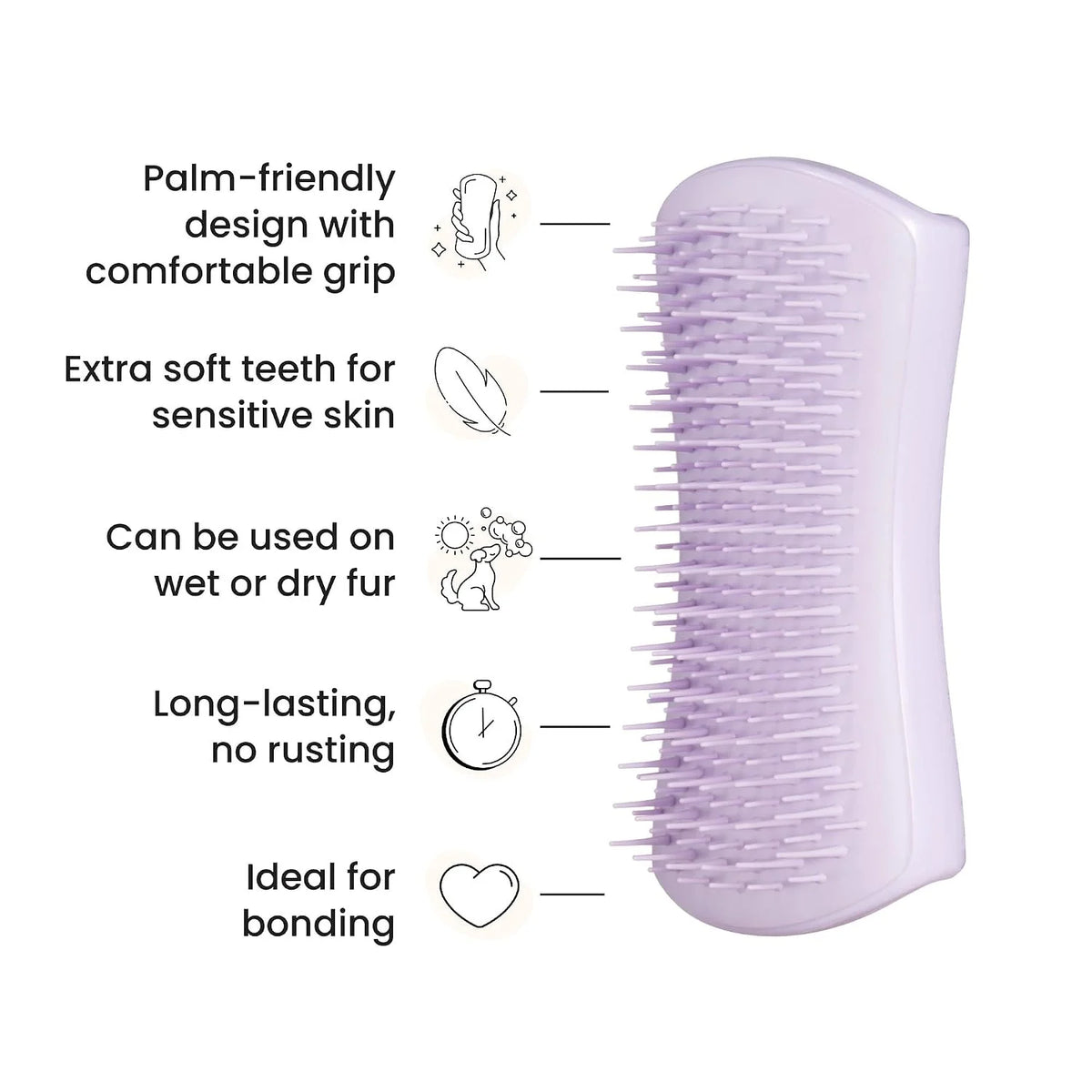Pet Teezer Puppy Essential Dog Brush, Extra Soft Teeth, Wet or Dry, Purple