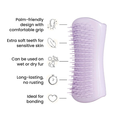 Pet Teezer Puppy Essential Dog Brush, Extra Soft Teeth, Wet or Dry, Purple
