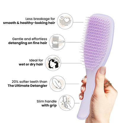 Tangle Teezer Fine and Fragile Ultimate Detangler Hairbrush for Coloured, Fine & Thin Hair - Two-Tiered Soft Flex Teeth Reduce Breakage & Pulling - Gentle on Delicate Hair - Hypnotic Heather