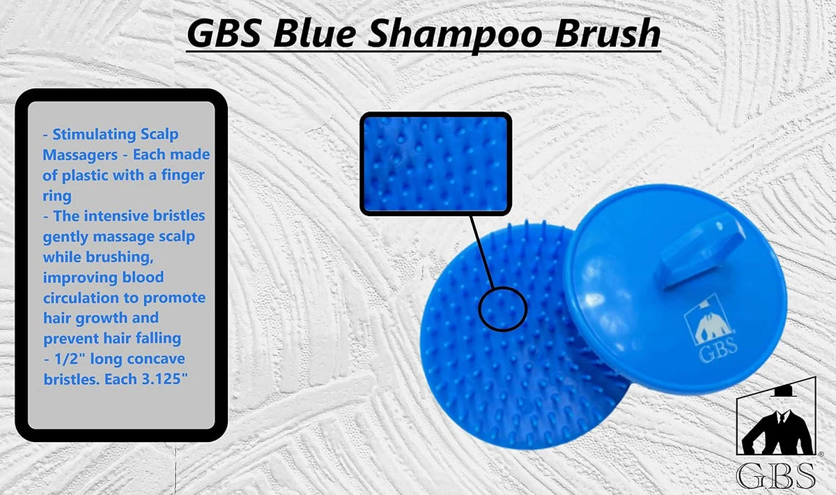 G.B.S Stylish Easy to Hold Hair Scalp Shampoo Brush Scrubber, Blue