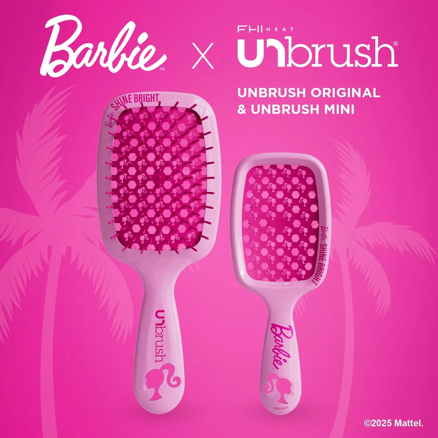 FHI Heat UNbrush Barbie Detangling Brush Duo - Style Icon - Yellow