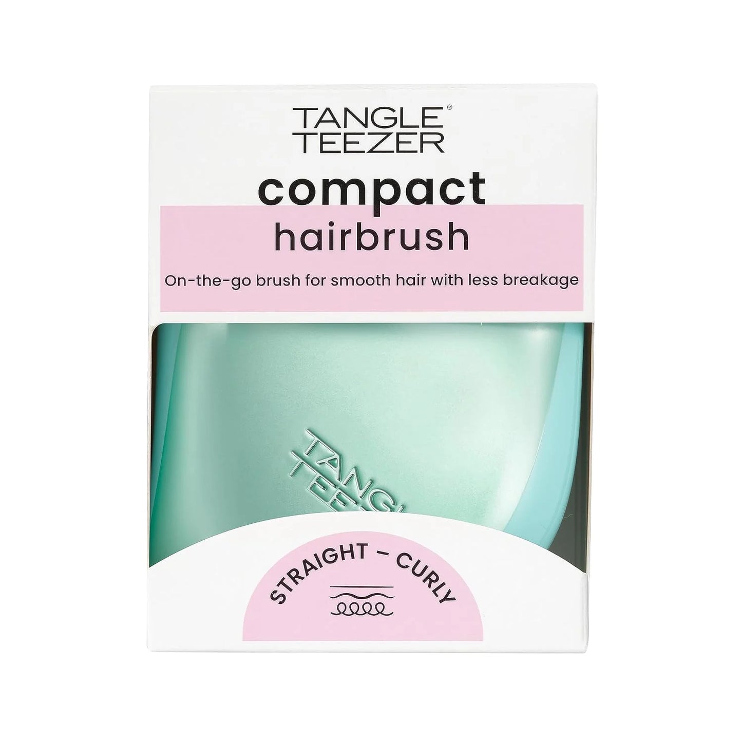 Tangle Teezer | The Compact Styler Detangling Hairbrush | Travel-Friendly with Protective Cover & Two-Tiered Teeth Design | Perfect for Wet, Dry & Flyaway Hair | Teal Matte Chrome