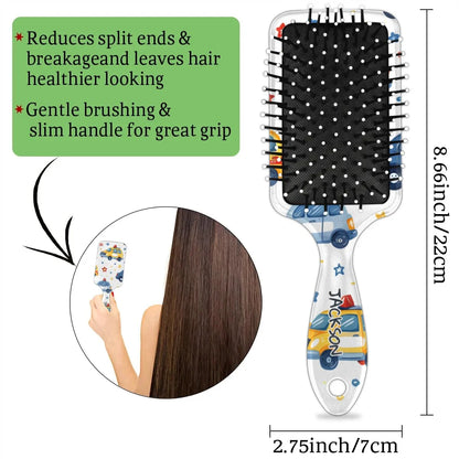 Personalized Cool-Rocket Detangler-Hair-Brush for Kids-Boys,Glides Through Tangles Comb,Custom Name Hair Brushes for All Hair Types Wet/Dry/Curly/Thick Hair,Dark Blue