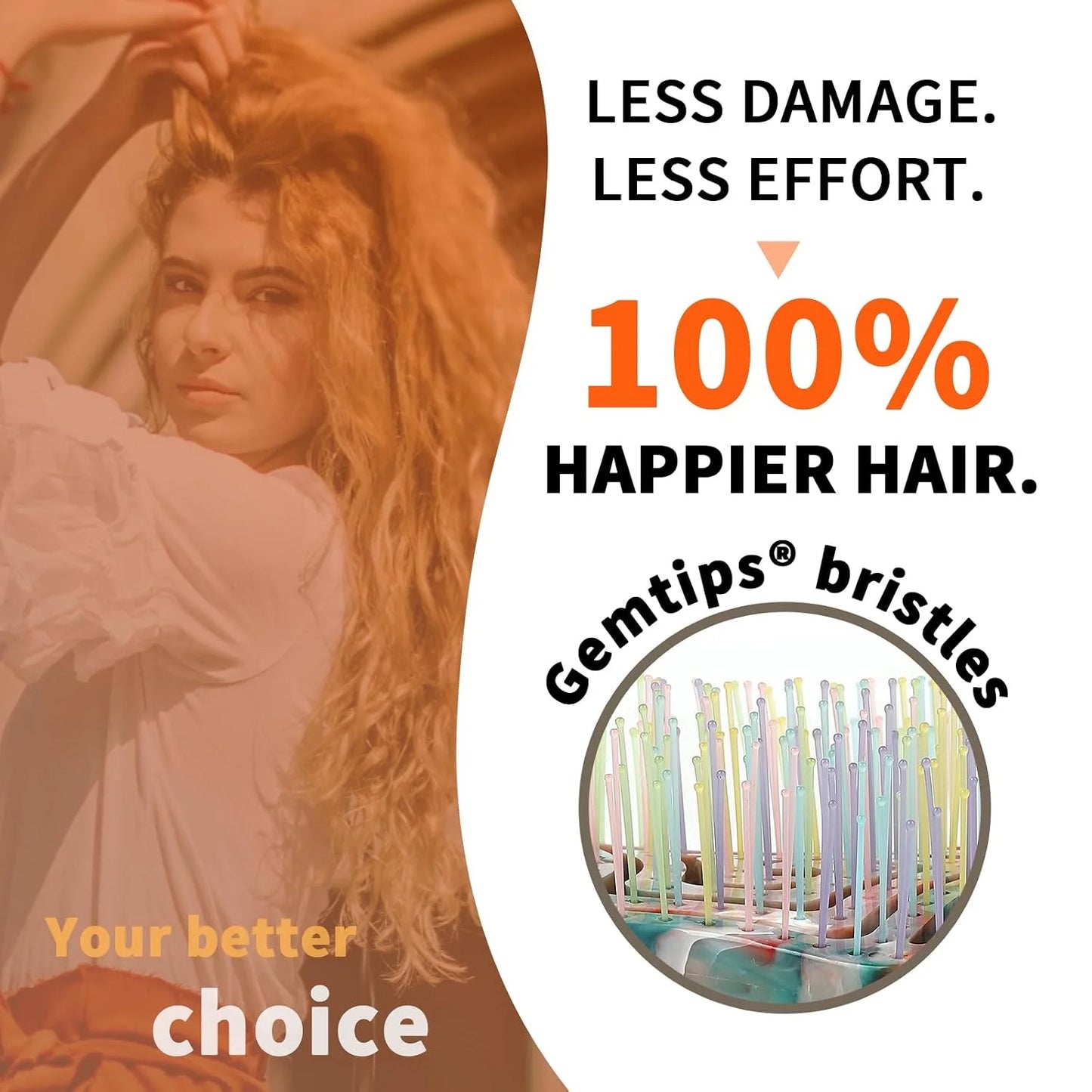 Detangling Wet Hair Brush for Thin or Straight Hair, Vented Detangler Hairbrush with Double-Layered Ultra and Soft-Nylon Bristles for Wet or Dry Hair, Gifts for Women Girls Kids