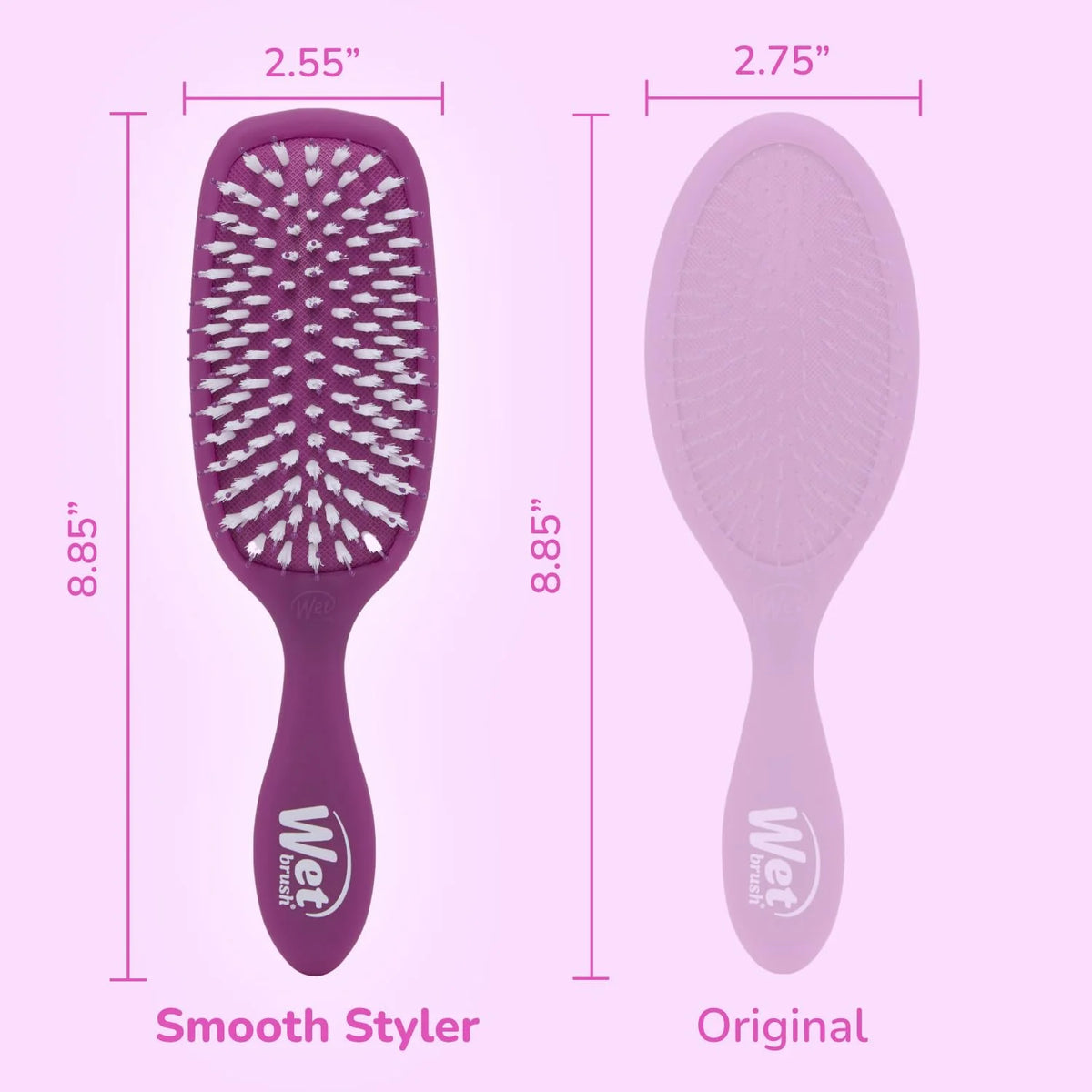 Wet Brush Shine Enhancer Hair Brush, Pink - Exclusive Ultra-soft IntelliFlex Bristles - Natural Boar Bristles Leave Hair Shiny And Smooth For All - For Women, Men, Wet And Dry Hair