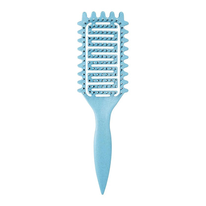 Curl Defining Brush for Curly Hair, Vented Detangling Hair Brush for Wet and Dry Styling, Curved Brush for Shaping and Smoothing Curl Clumps, Lightweight Hair Brush (2Pcs Black)