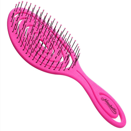Ninabella Detangler Brush - No Tangle Hair Brush for Women, Fine, Thick and Long Hair - Hairbrush for Wet and Dry Hair, Gentle on the Scalp - Elegant Black