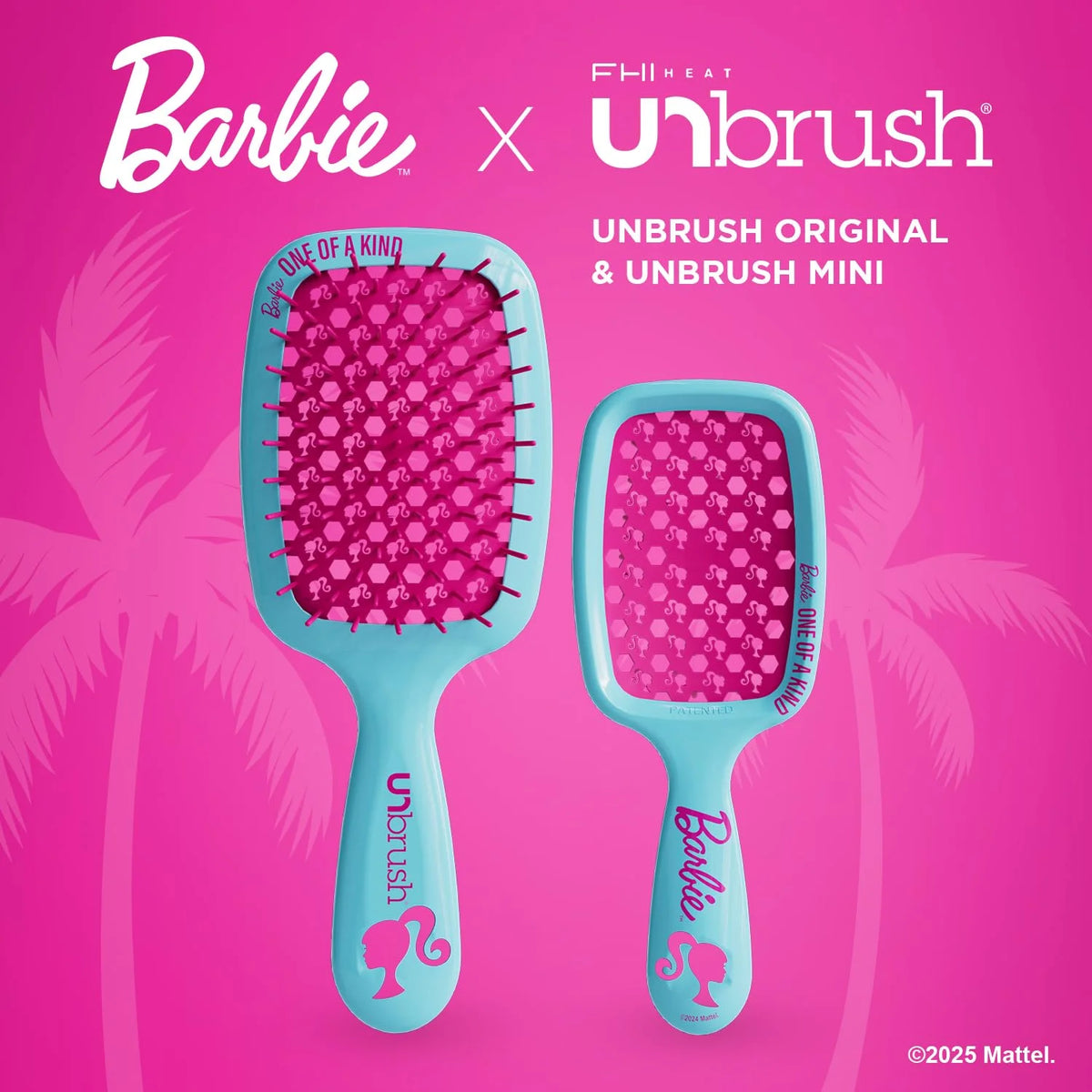 FHI Heat UNbrush Barbie Detangling Brush Duo - Style Icon - Yellow