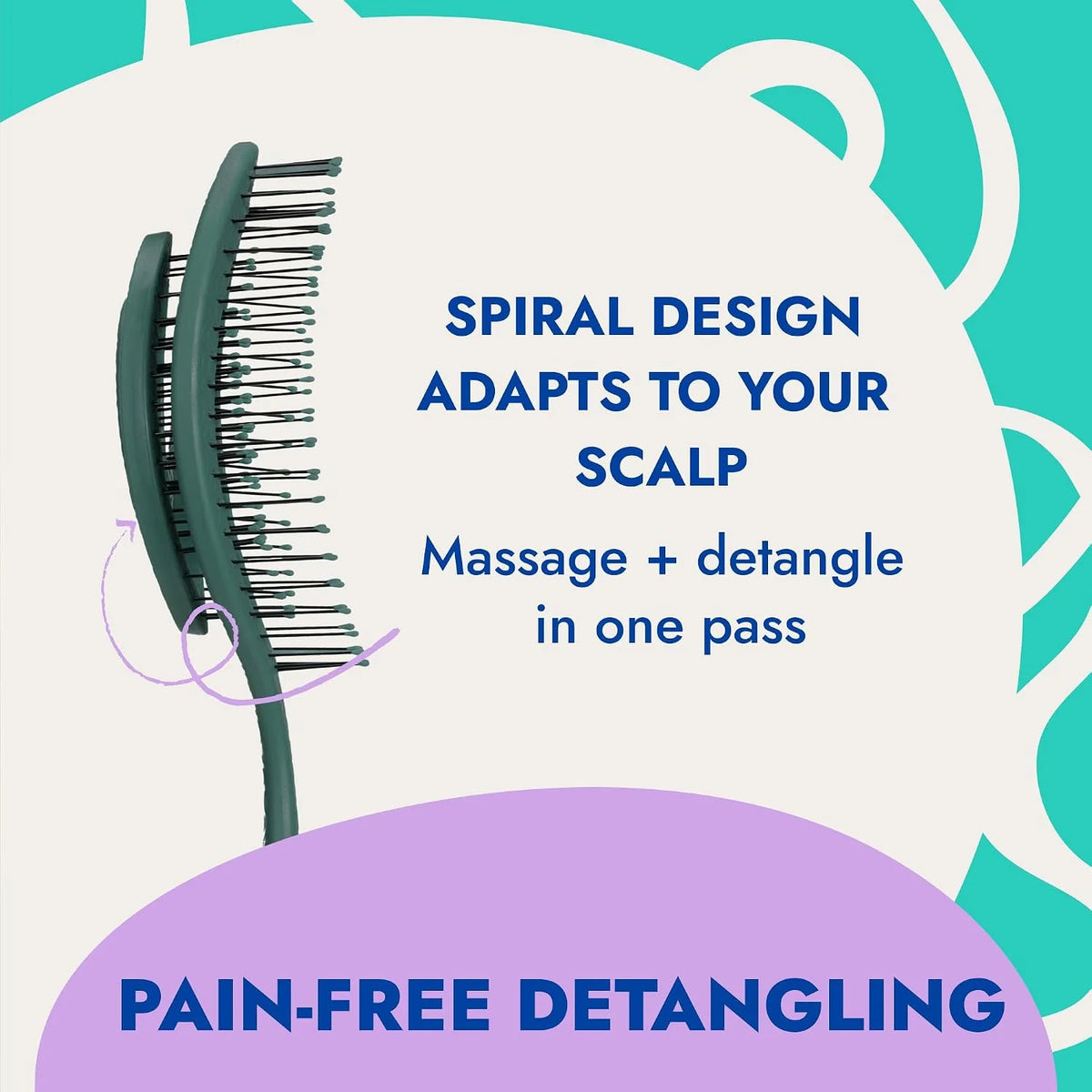 Ninabella Detangler Brush - No Tangle Hair Brush for Women, Fine, Thick and Long Hair - Hairbrush for Wet and Dry Hair, Gentle on the Scalp - Elegant Black