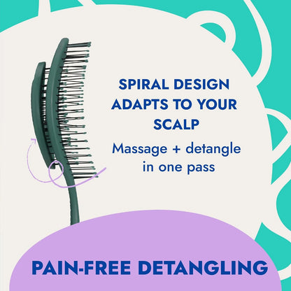 Ninabella Detangler Brush - No Tangle Hair Brush for Women, Fine, Thick and Long Hair - Hairbrush for Wet and Dry Hair, Gentle on the Scalp - Elegant Black