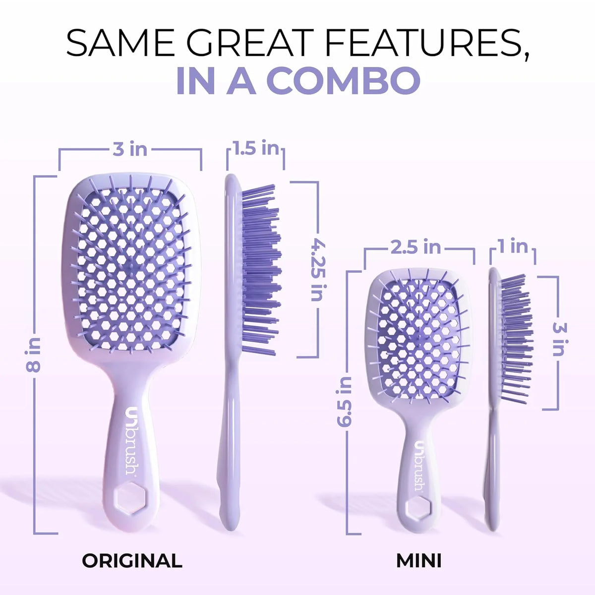 FHI Heat UNbrush Detangling Brush Combo Pack - Original + Mini