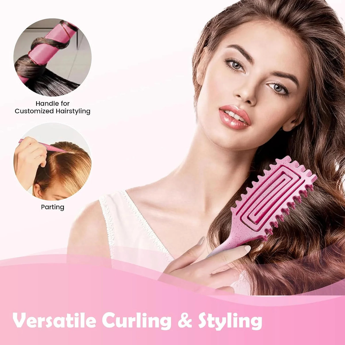 ABOYOY Curl Defining Brush with Side Gear for Curly Hair, Detangling & Styling Brush for Women Men, Lightweight Ergonomic Candy Brush Works on Wet or Dry Hair(green)