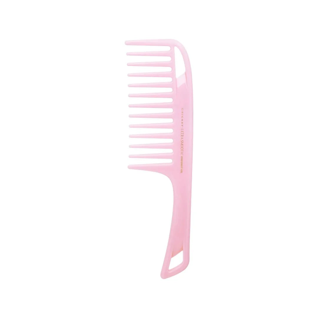 Cricket Ultra Smooth Coconut Conditioning Comb – Infused with Coconut Oil & Keratin for Frizz-Free Shine and Hydration, Ideal for Mid-Length, Thick, and Textured Hair