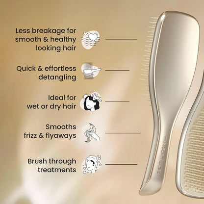 Tangle Teezer Chrome Ultimate Detangler Brush for Wet & Dry Hair, Eliminates Knots & Reduces Breakage for Straight to Curly Hair Types, Chocolate Bronze (Pack of 3)