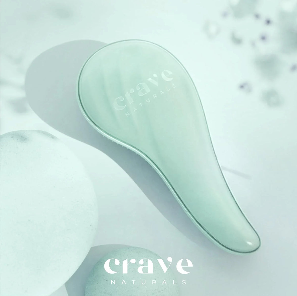 Crave Naturals Mini Detangler Hair Brush Turquoise – Glide Thru Hair Detangler Brush for Women, Kids & Toddlers – Gentle Scalp Care, No-Pain Tangle-Free Hairbrush for All Hair Types, Travel Hair Brush