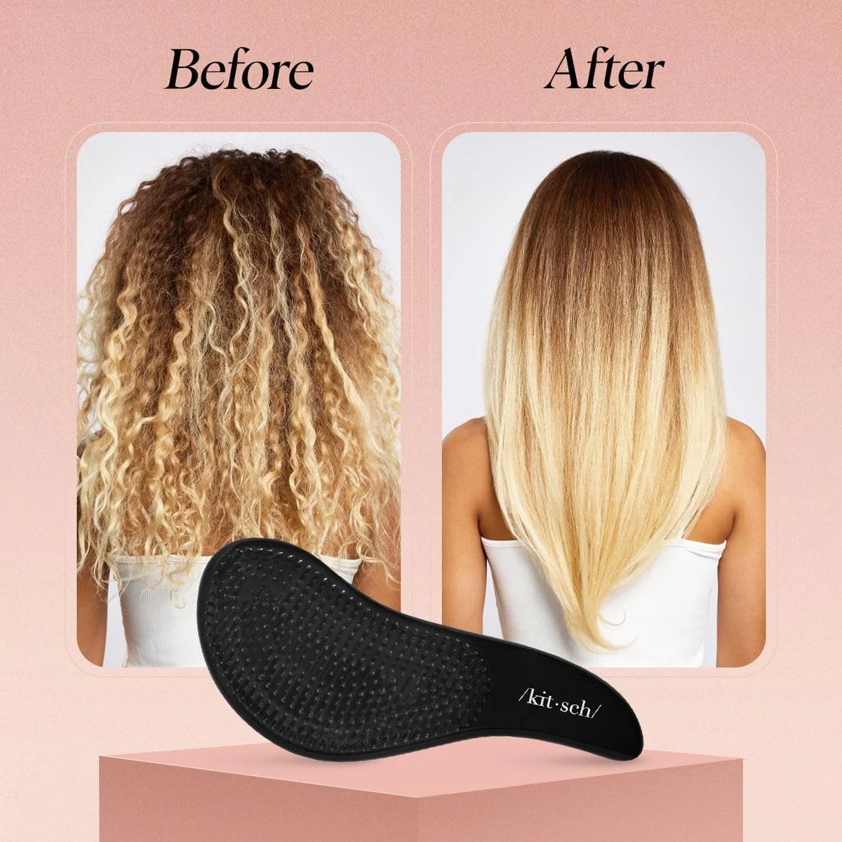 Kitsch Detangle Brush – Gentle Curly Hair Brush All Hair Types - Black