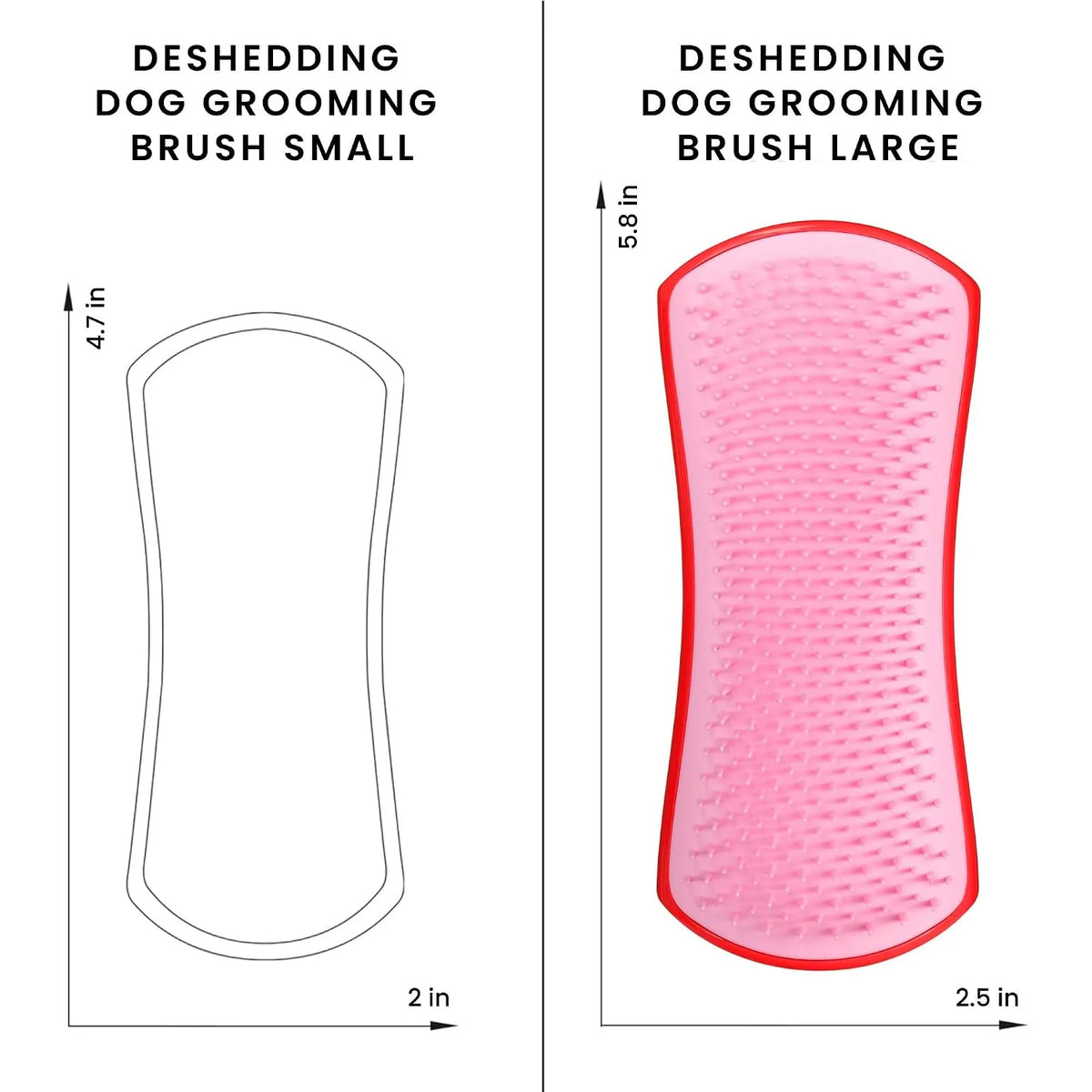 Pet Teezer De-Shedding Dog Brush for Long Hair Breeds, Large, Red & Pink