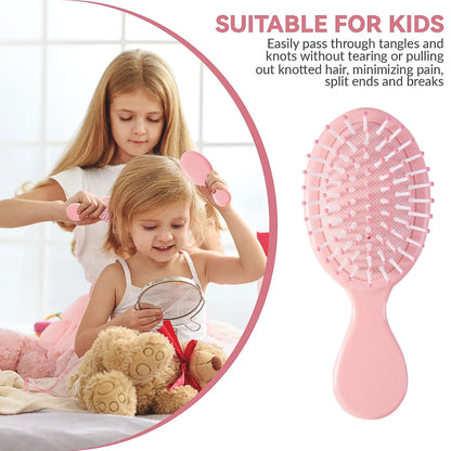 2P Mini Hair Brush,Brush Squirt Detangling Brush,Mini Detangler Brush, No Tangle Ultra-Soft IntelliFlex Bristles,with Ease Knots Without Tears or Breakage (Bright flour)