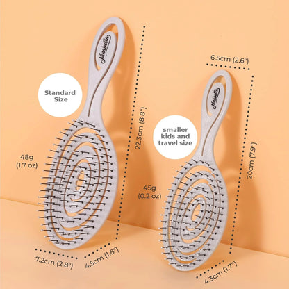 Ninabella Detangler Brush - No Tangle Hair Brush for Women, Fine, Thick and Long Hair - Hairbrush for Wet and Dry Hair, Gentle on the Scalp - Elegant Black