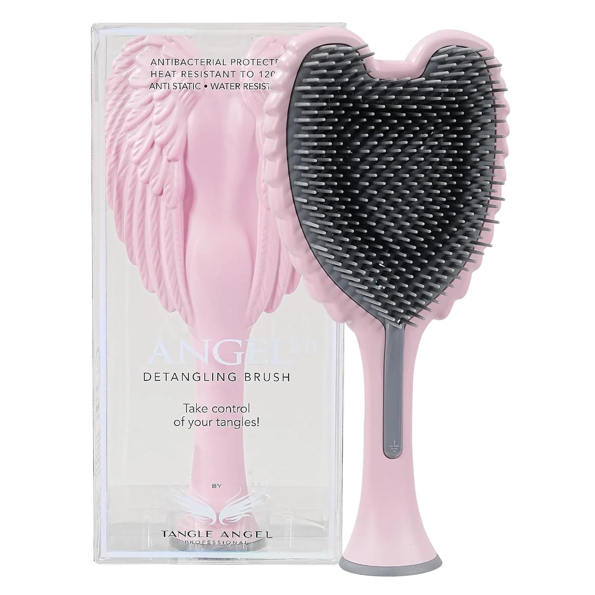 Detangling Hair Brush - Anti Static Angel Wing Hair Brush with Soft & Flexible Bristle for Straight & Wavy Hair - Tangle Angel Hair Detangler Brushes for Blow Drying & Shower - Two Tone Lilac Ivory