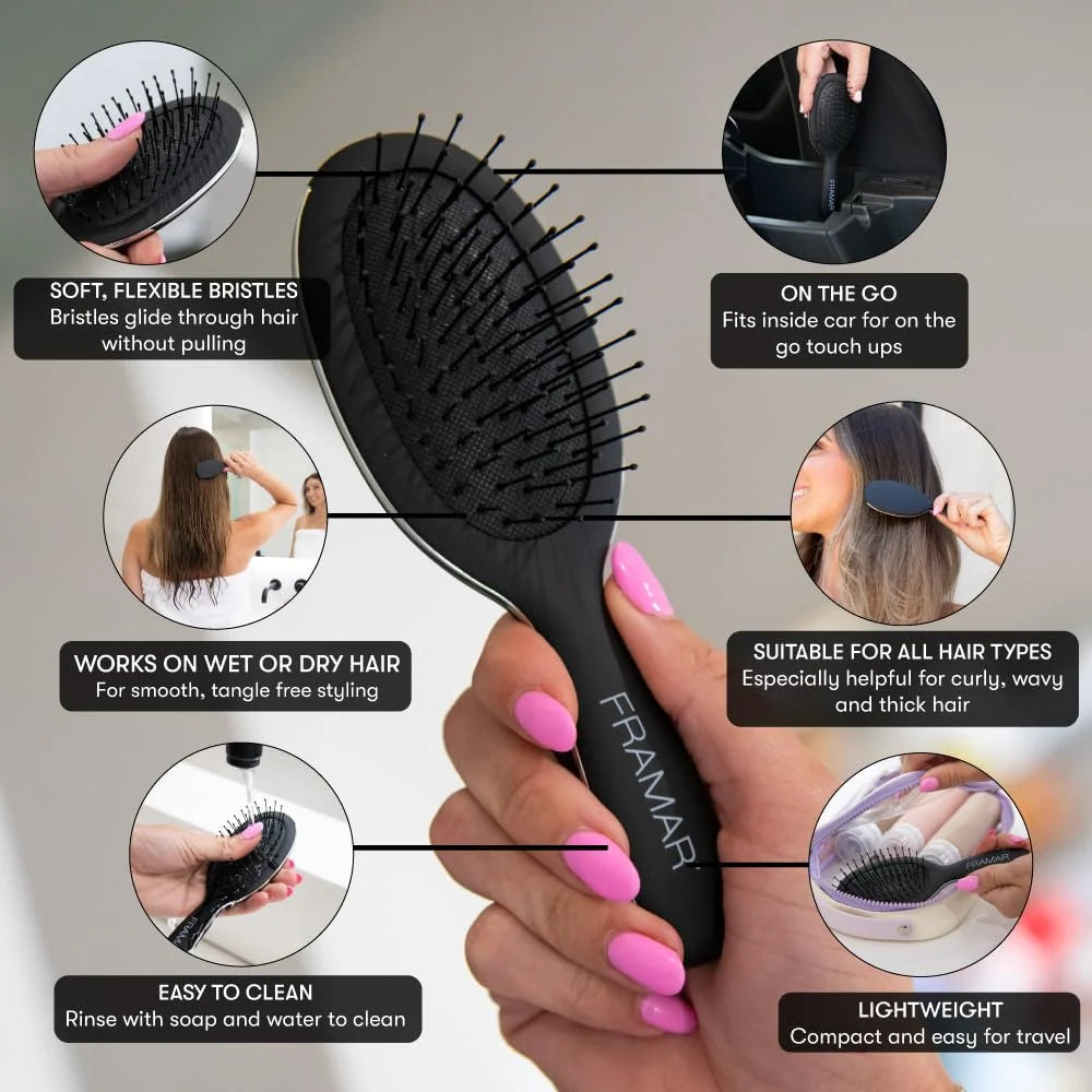 FRAMAR Wet Hair Brush Detangler, Detangling Hairbrush For Women – Giraffe