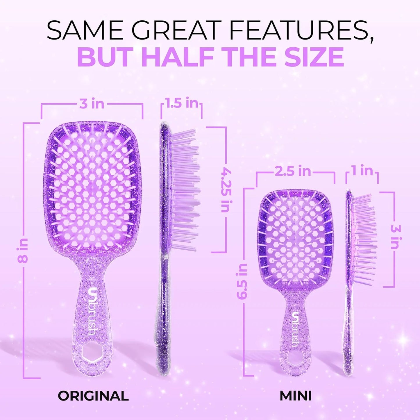FHI Heat UNbrush Mini Detangling Brush for Wet & Dry Hair