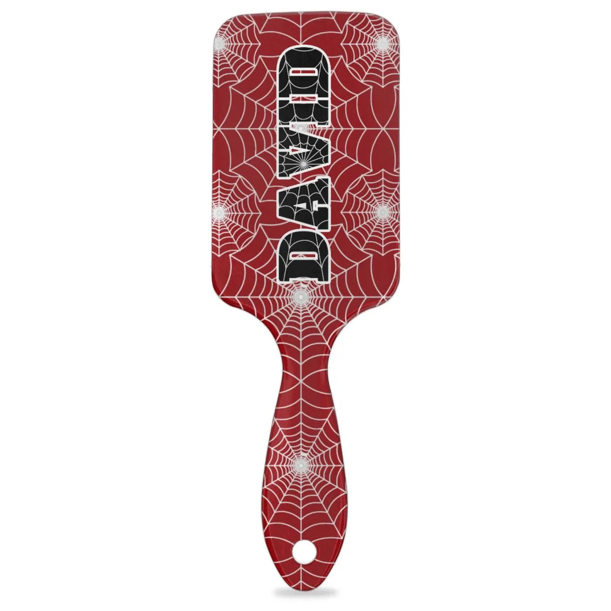 Personalized-Kids-Hair-Brush for Boy Girls Custom Gift Detangler Brush Soft Bristle Hair Brushes Travel Hair Brush for All Hair Types Christmas Hallowmas Spider Web Sliver Dot