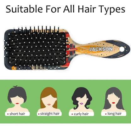 Personalized Cool-Rocket Detangler-Hair-Brush for Kids-Boys,Glides Through Tangles Comb,Custom Name Hair Brushes for All Hair Types Wet/Dry/Curly/Thick Hair,Dark Blue