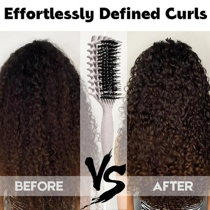 Curly Hair Brush Candybrush Curl Defining Brush for Detangling Shaping and Defining Curls for Women, Men, Wet & Dry Hair (Green Pink)