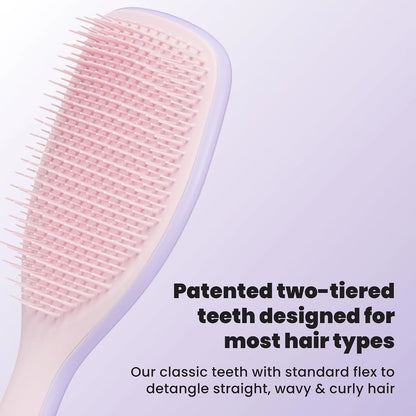 Tangle Teezer Large Ultimate Detangler Brush, Straight to Wavy, Pink/Purple