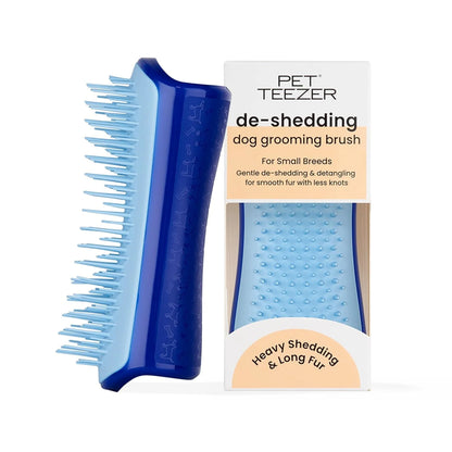 Pet Teezer De-Shedding Dog Brush for Long Hair Breeds, Large, Blue & Pink
