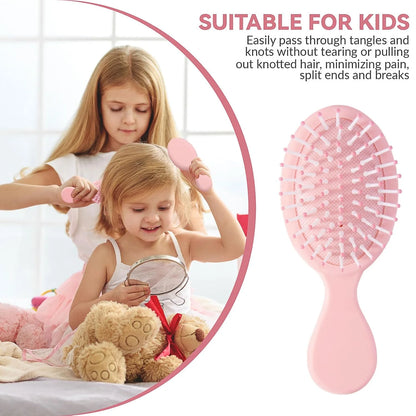 2P Mini Hair Brush,Brush Squirt Detangling Brush,Mini Detangler Brush, No Tangle Ultra-Soft IntelliFlex Bristles,with Ease Knots Without Tears or Breakage (Bright flour)
