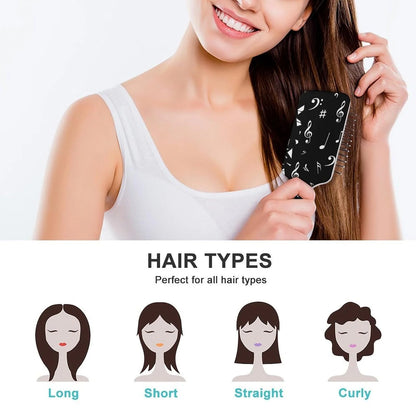 Air-Cushion Comb Black Gold Glitter Cheetah Leopard Print, Smooth Hair Salon Anti-Knotting Fluffy, For Long Thick Curly Hair, 1 Pack