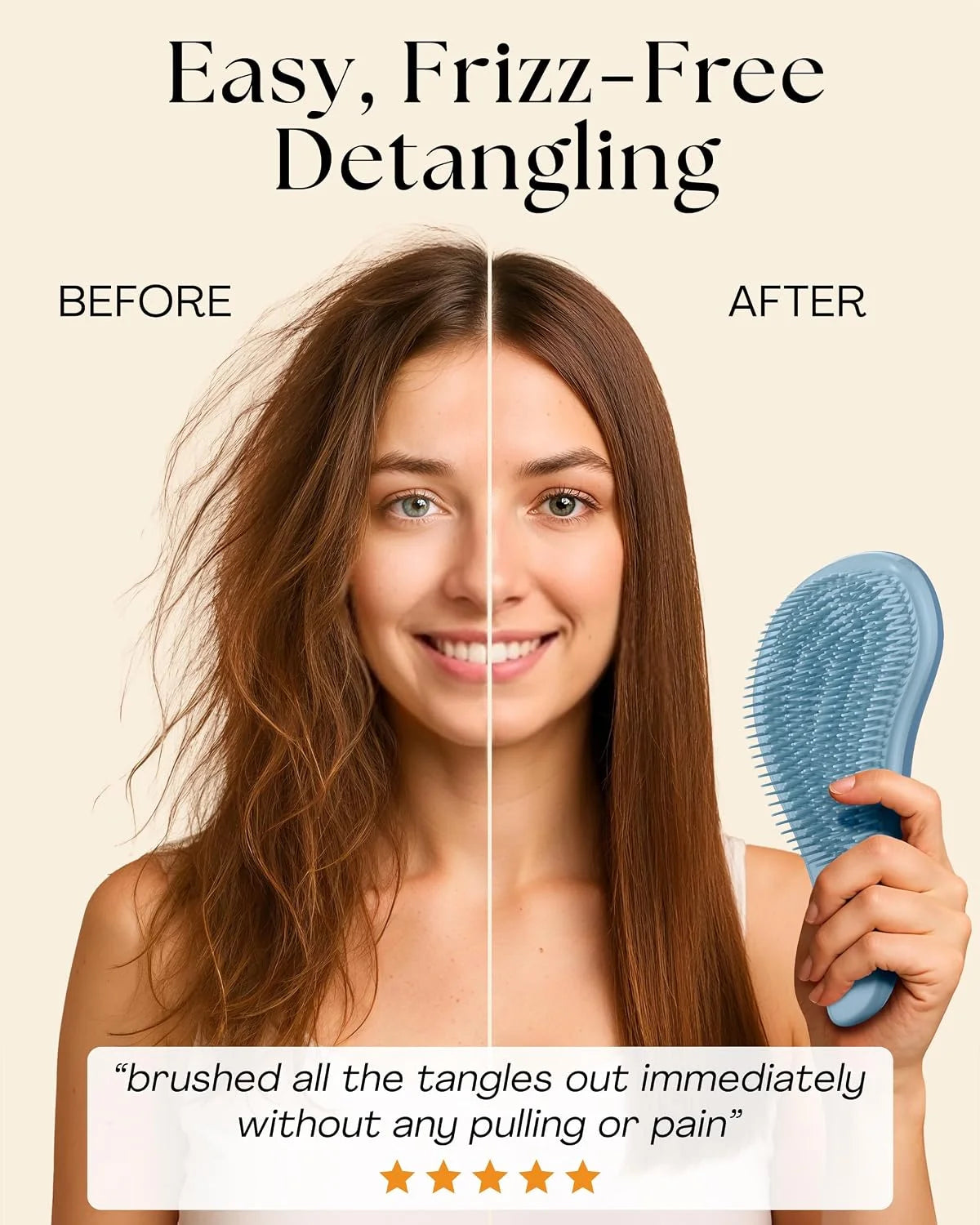 Lily England Detangling Comb & Brush Set for Girls, Tail & Wide Tooth Comb