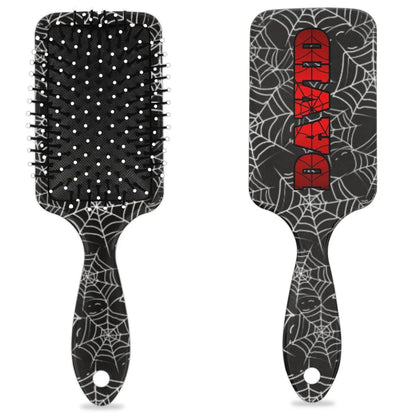 Personalized-Kids-Hair-Brush for Boy Girls Custom Gift Detangler Brush Soft Bristle Hair Brushes Travel Hair Brush for All Hair Types Christmas Hallowmas Spider Web Sliver Dot