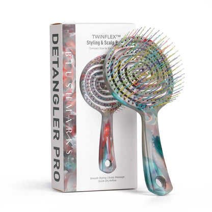 Detangling Wet Hair Brush for Thin or Straight Hair, Vented Detangler Hairbrush with Double-Layered Ultra and Soft-Nylon Bristles for Wet or Dry Hair, Gifts for Women Girls Kids