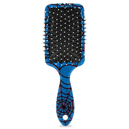 Personalized-Kids-Hair-Brush for Boy Girls Custom Gift Detangler Brush Soft Bristle Hair Brushes Travel Hair Brush for All Hair Types Christmas Hallowmas Spider Web Sliver Dot