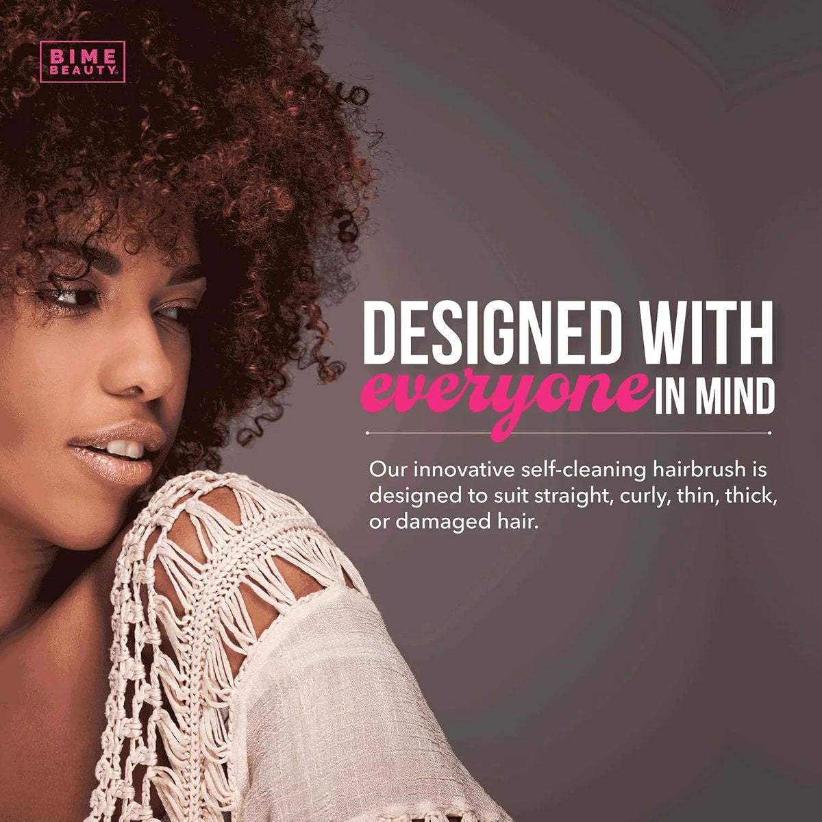 Bime Beauty hair brushes for Women and Men | Tangle Teezer Curly hair brush | hair brush cleaner | Comes with Self - Cleaning Hair Brush | Pink Purple