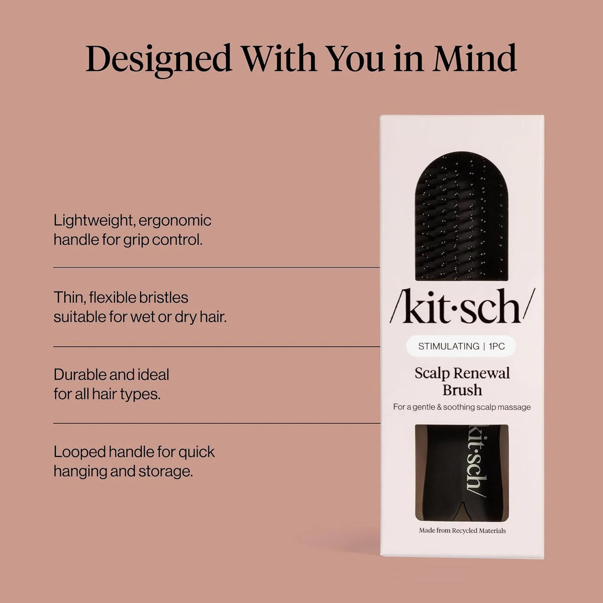 Kitsch Scalp Renewal Brush - Hairbrush Scalp Massager - Soft Violet