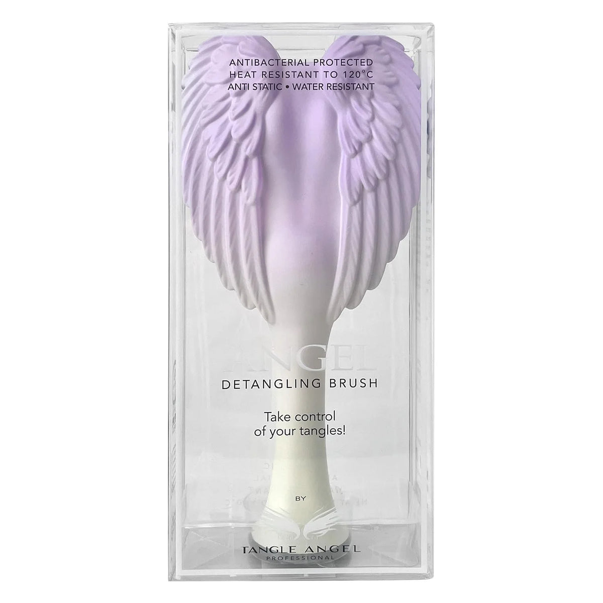 Detangling Hair Brush - Anti Static Angel Wing Hair Brush with Soft & Flexible Bristle for Straight & Wavy Hair - Tangle Angel Hair Detangler Brushes for Blow Drying & Shower - Two Tone Lilac Ivory
