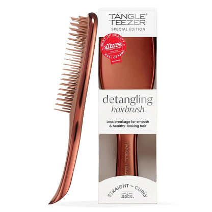 Tangle Teezer Chrome Ultimate Detangler Brush for Wet & Dry Hair, Eliminates Knots & Reduces Breakage for Straight to Curly Hair Types, Chocolate Bronze (Pack of 3)