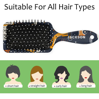 Personalized Cool-Rocket Detangler-Hair-Brush for Kids-Boys,Glides Through Tangles Comb,Custom Name Hair Brushes for All Hair Types Wet/Dry/Curly/Thick Hair,Dark Blue