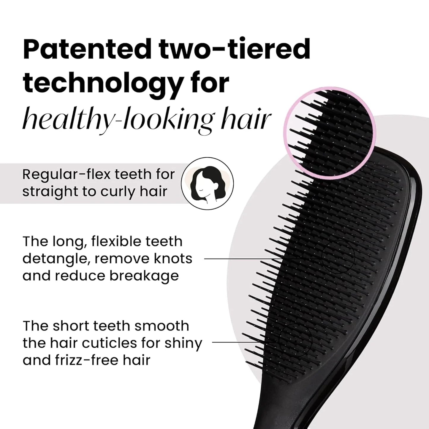 TANGLE TEEZER The Wet Detangler, Liquorice Black, All Hair types, unisex-adult