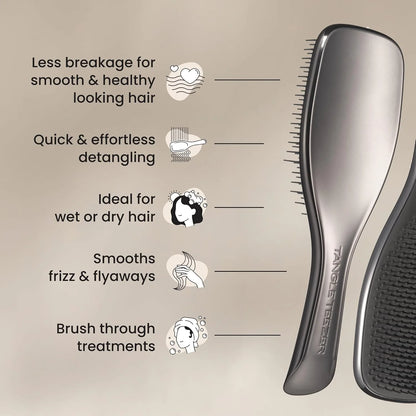Tangle Teezer Chrome Ultimate Detangler Brush for Wet & Dry Hair, Eliminates Knots & Reduces Breakage for Straight to Curly Hair Types, Chocolate Bronze (Pack of 3)