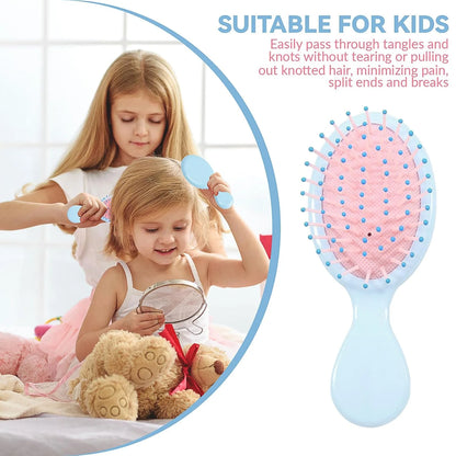 2P Mini Hair Brush,Brush Squirt Detangling Brush,Mini Detangler Brush, No Tangle Ultra-Soft IntelliFlex Bristles,with Ease Knots Without Tears or Breakage (Bright flour)